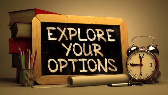Explore Your Options Motivation Quote On Chalkboard